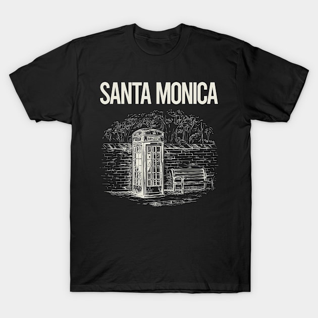 Vintage Phone Booth Santa Monica T-Shirt by rosenbaumquinton52